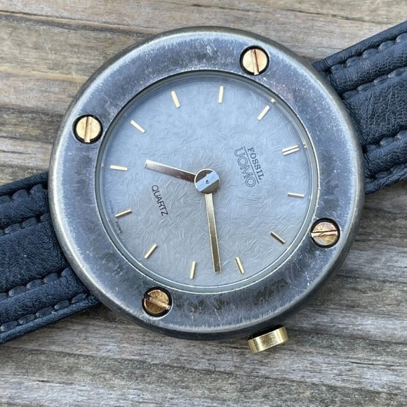 Fossil Other - Fossil Men Wrist Watch Analog Black Leather Band Vintage Watch
